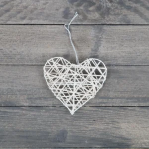 Hearts rattan 10 cm bleached