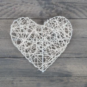 Hearts rattan 20 cm bleached