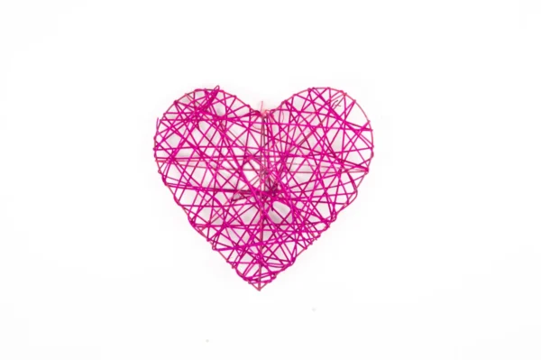 Hearts rattan 20 cm fuchsia
