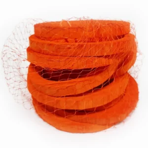 Bamboo rings 10-12 cm in net orange