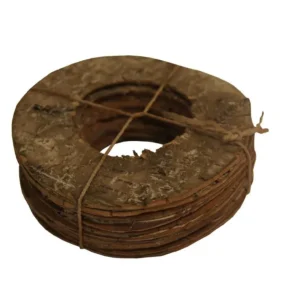 Birch bark ring 10 cm misty white
