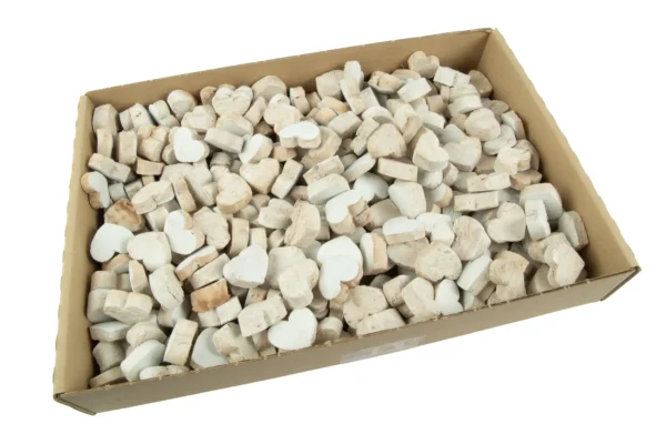 Coconut hearts 3,5 cm misty white