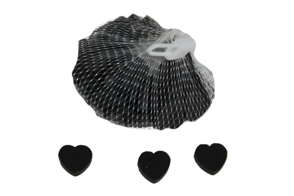 Wooden hearts 2 cm in net black