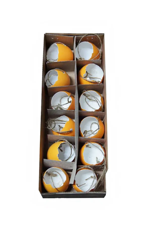 Chicken eggs open with rope apricot