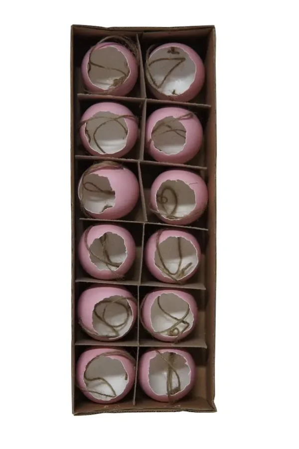 Chicken eggs open with rope light pink