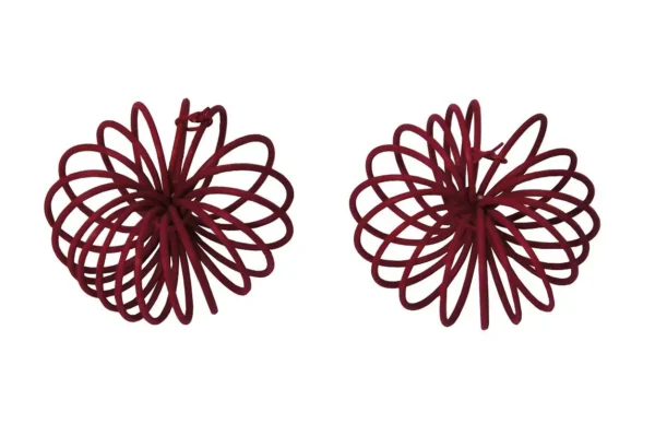 Rattan curly flowers red