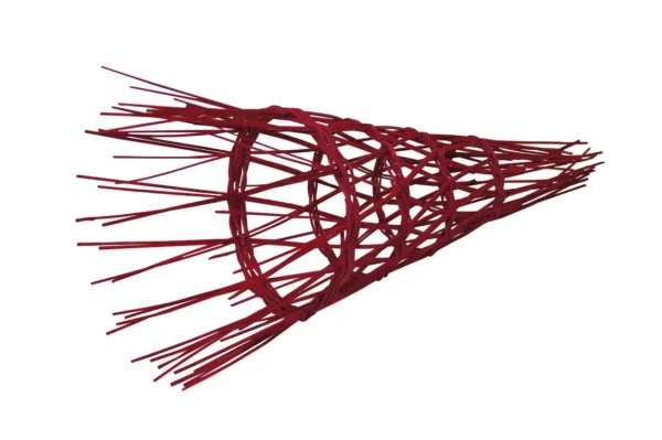 Rattan bouquet holder wild 16x43 cm red
