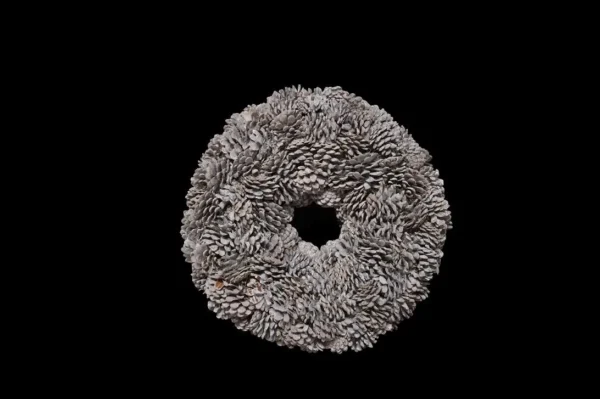 Wreath austriaca cones XXL 30 cm stone washed white