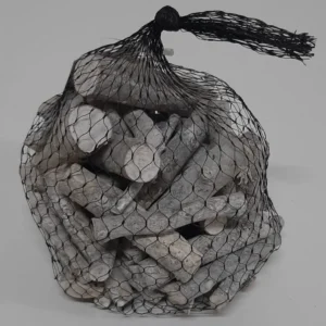 Birch branches in net stone washed white