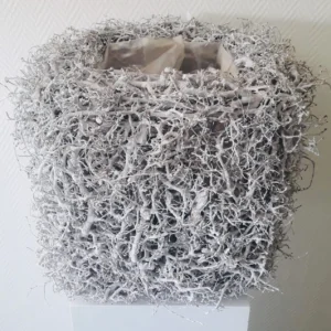 Pot bonsai wood square 40 cm misty white