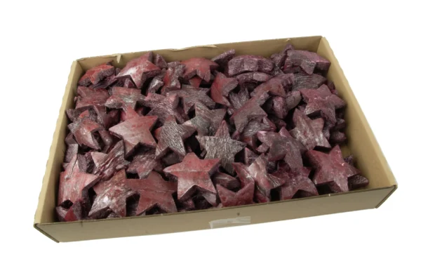 Coconut stars 7 cm pearl washed brombeer