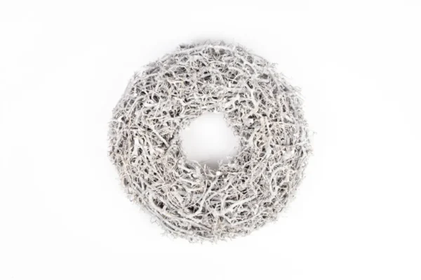 Wreath bonsai wood 80 cm misty white
