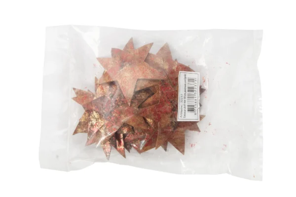 Coconut shell stars 10 cm patina red/gold