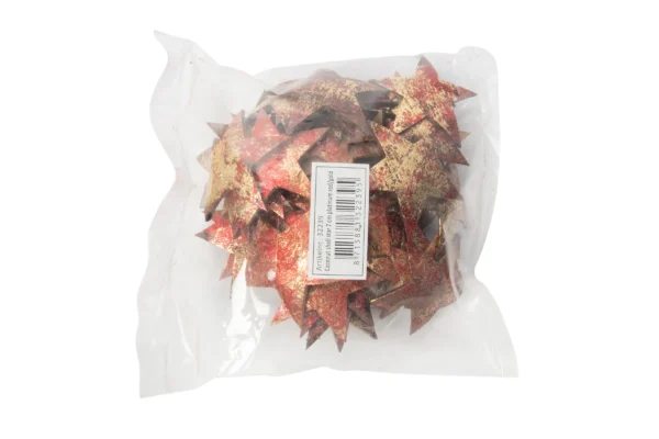 Coconut shell stars 7 cm patina red/gold
