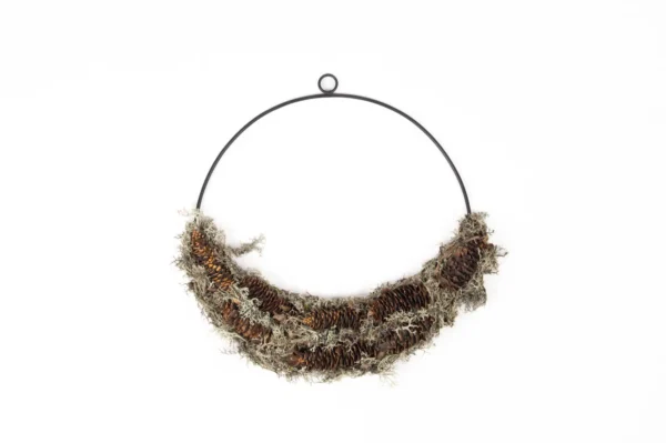 Ring half tied tree moss/rasped norway spruce 40 cm natural