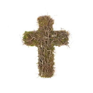 Cross flat moss/bonsai wood 38 cm natural