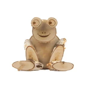 Frog wood slices 23,5 cm natural