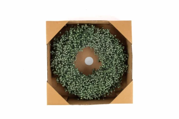 Wreath flax 25 cm metallic green