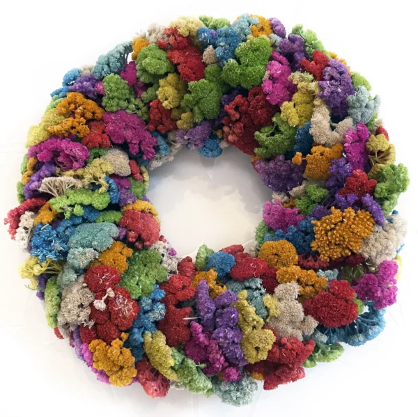 Wreath achillea 30 cm brightly colored