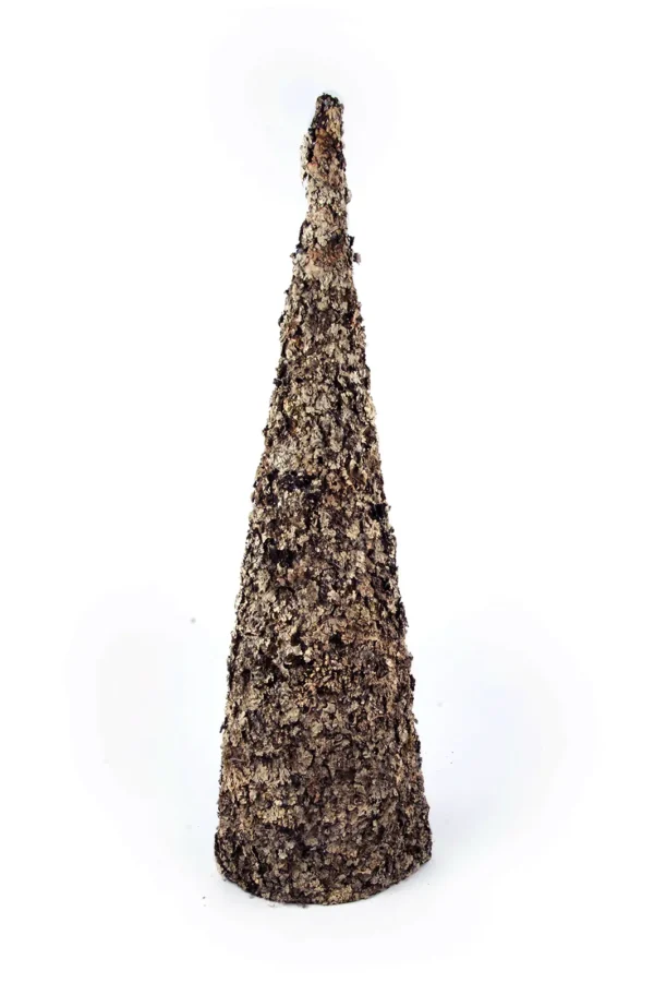 Pyramid stone moss brown round 80 cm natural