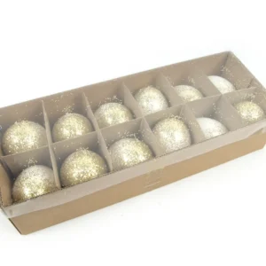 Chicken eggs natural white with bottom glitter gold