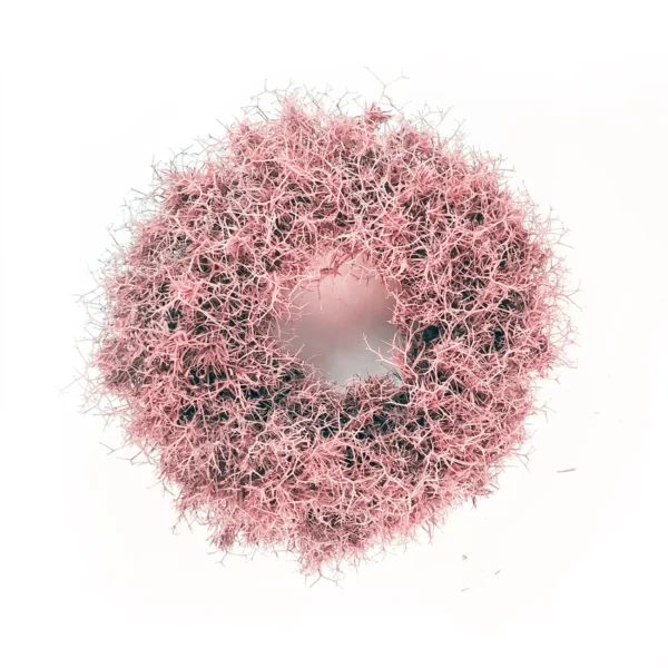 Wreath iron bush 35 cm light pink