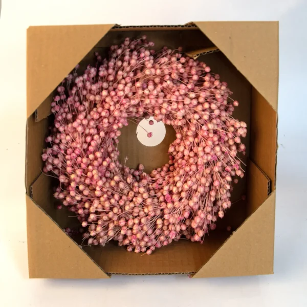 Wreath flax 25 cm light pink