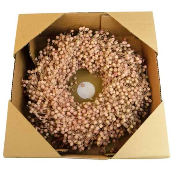 Wreath flax 25 cm peach