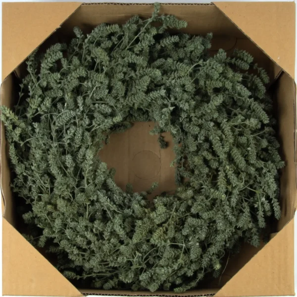 Wreath leinenherb 25 cm metallic green