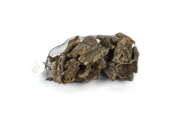 Cork pieces in net natural
