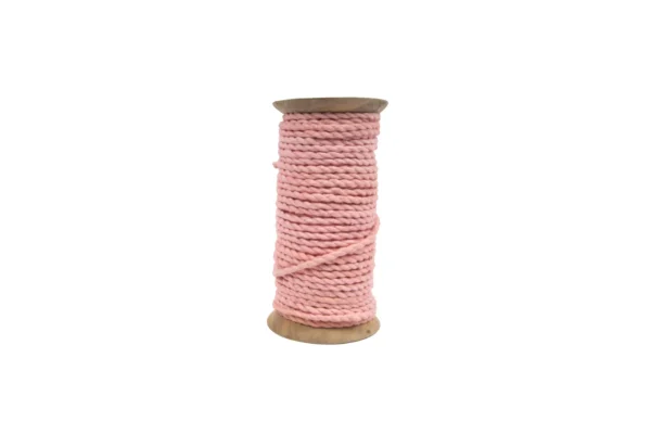 Rope mulberry bark 25 mtr. on wooden spool light pink