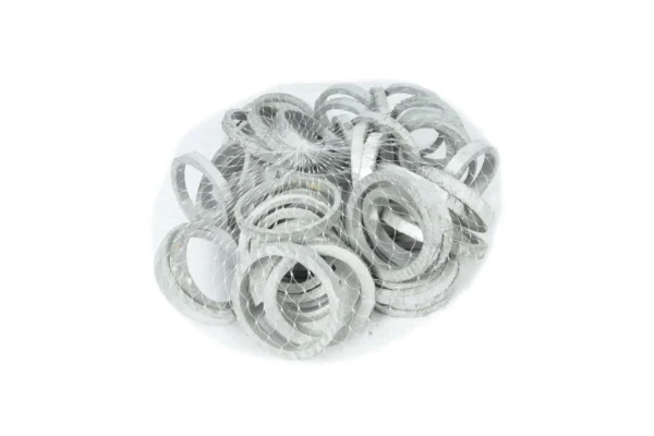 Bamboo rings 5-6 cm in net silver