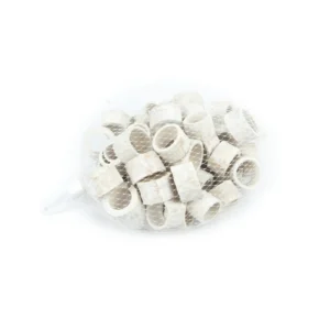 Bamboo rings 2-2,5 cm in net misty white