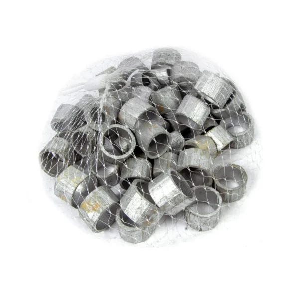 Bamboo rings 2-2,5 cm in net silver