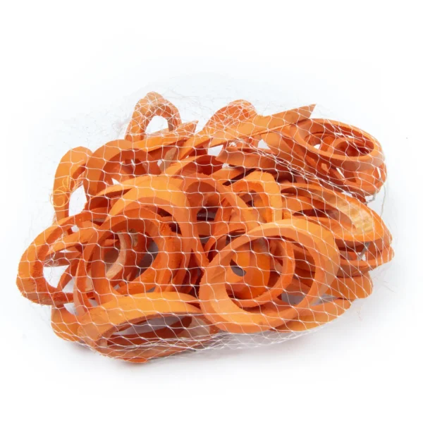 Bamboo rings oval in net orange