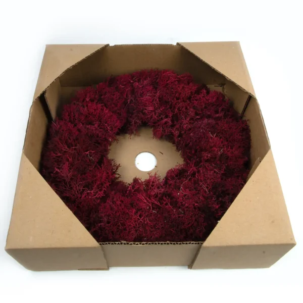 Wreath hedgehog moss preserved 45 cm red