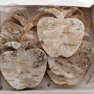 Apples birch bark with hanger natural
