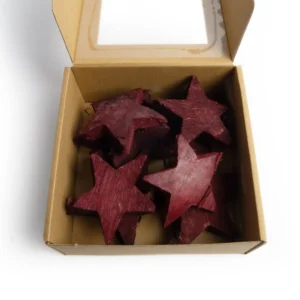 Coconut stars in ruscus red color