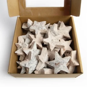 Small coconut stars in the color misty white
