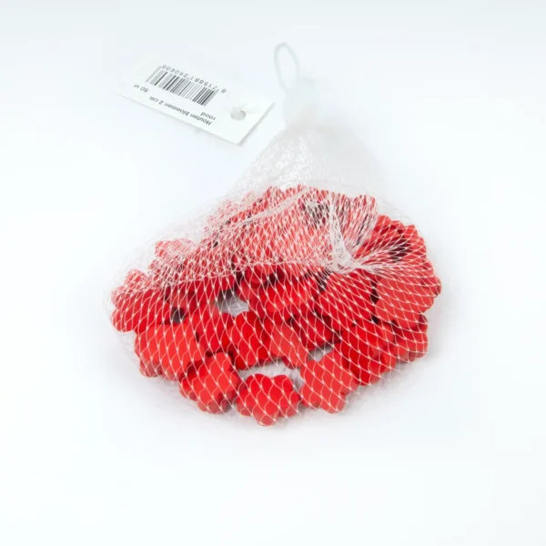Wooden flowers 2 cm in net red