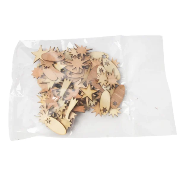 Wooden figures star mixed natural
