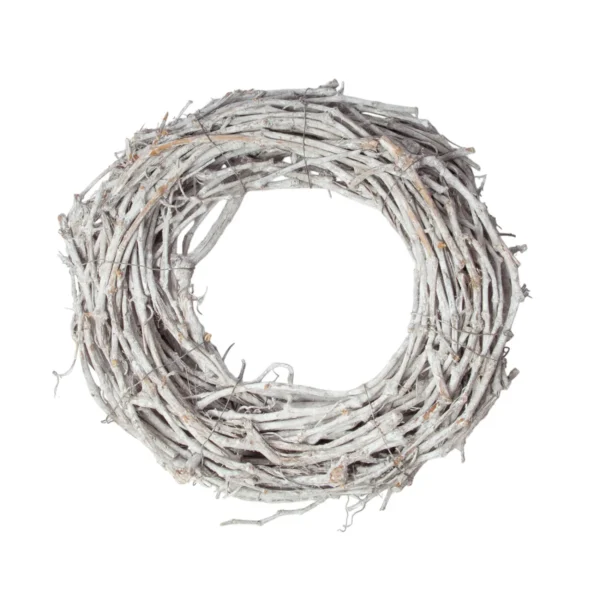 Wreath grape wood 50 cm stone washed white